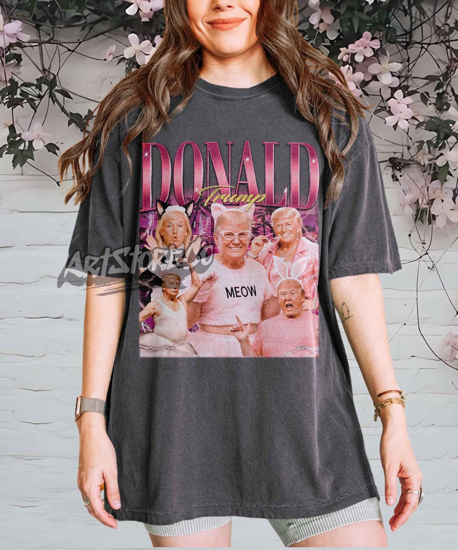 Donald Trump Meow Retro Graphic Tee, Unisex Heavy Cotton Apparel 3XL