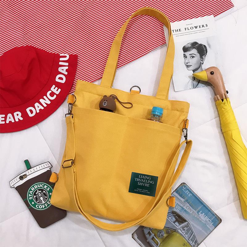 Ins Multi-purpose Women's Korean Version Shoulder Canvas Bag, Fashion and Art Messenger Tote Bag, Backpack, Make-up Lesson Canvas Bag