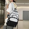 Korean Version of Simple Letter Printing Contrasting Color Large-capacity College Student Schoolbag 2024 New Travel Student Schoolbag