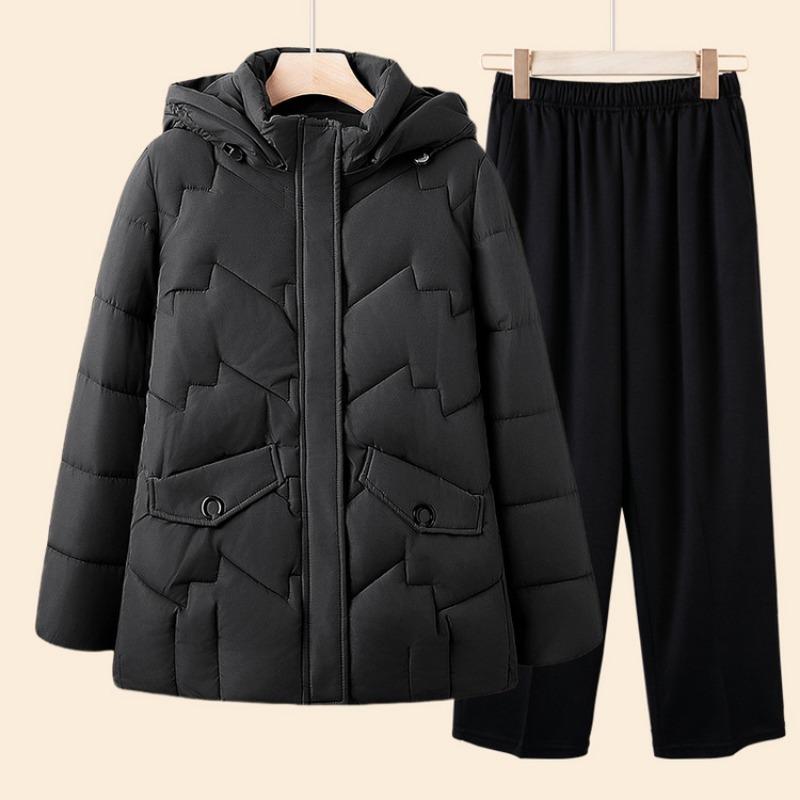 Winter new thickened loose medium and old coat short padded jacket versatile fashionable large size padded coat short padded coat