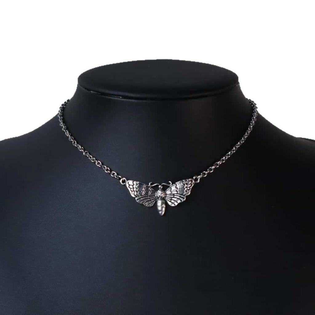 Gotický náhrdelník s můrou smrtihlavou - Zlatý nebo stříbrný alternativní přívěsek Šperky pro muže a ženy