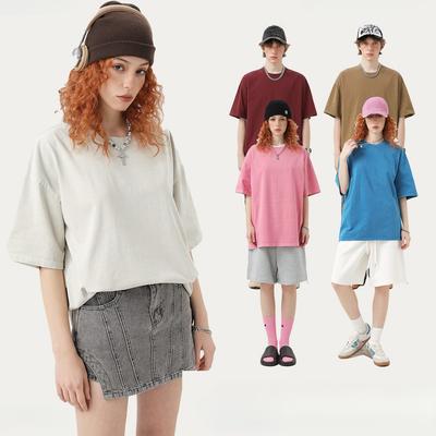Letní čistá bavlna Oversized trička Ženy Muži Ležérní Dámské Streetwear Velká velikost Trička Unisex Základní Jednobarevná Mladistvá Cool y2k Topy
