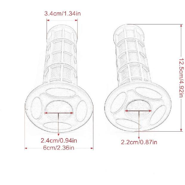Worldmotop Motorcycle Handlebar Grips Non-Slip Soft Rubber Grips Handlebar With 7/8" 22Mm 24Mm Replacement For All Off Road ATV Dirt Bike, Bike
