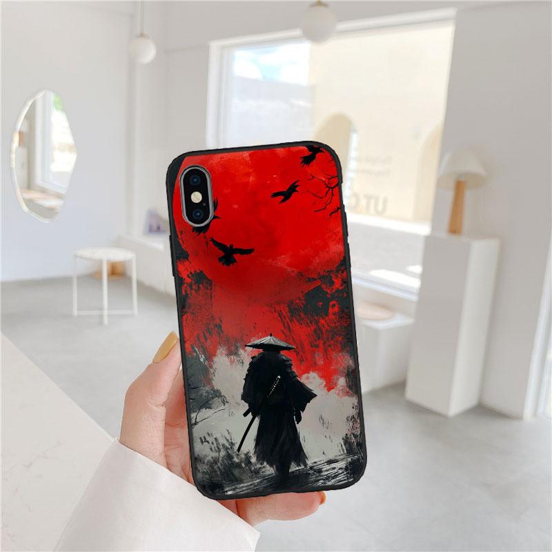 LO55 Masque de Samouraï Japonais Coque Souple pour Téléphone pour OPPO A3 Pro A72 A74 A76 A77 A77S A78 A79 A94 A95 A18 A40M A58