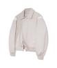 Ironyporno Whiteline 86-Iro199 Color Mix Varsity Leather Jacket Ivory