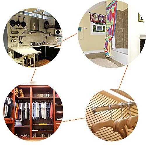 Ohamtes 4-Piece Stainless Steel Matte Black Flange Rod Bracket for 19mm (3/4") Pipe Hole Diameter, Curtain Rod, Shower Curtain Rod Ceiling Mount Brack