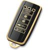 For Acura Key Fob Cover with Engine Hold Remote Start 5 Button Car Key Case Protector for Acura MDX RDX RLX TLX Black Gold Accessories 2017 2018