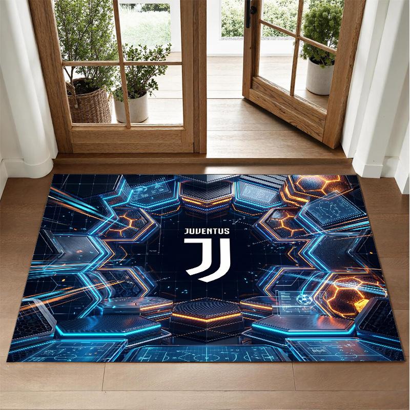 Juventus FC Design Crystal Velvet Rug Soft Decorative Mat for Bedroom Entrance