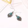 1Pair Simple Earrings Bohemian Fengya Pendant Palace Retro Hollow Carved Ear Hook Female Jewelry