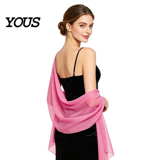 Comoda Coperta per Eventi Speciali Sciarpe e Coprispalle da Donna Abiti da Sera, Foulard da Matrimonio Trasparente Sposa, Sciarpa in Chiffon Morbida Abito Formale Donna, Elegante