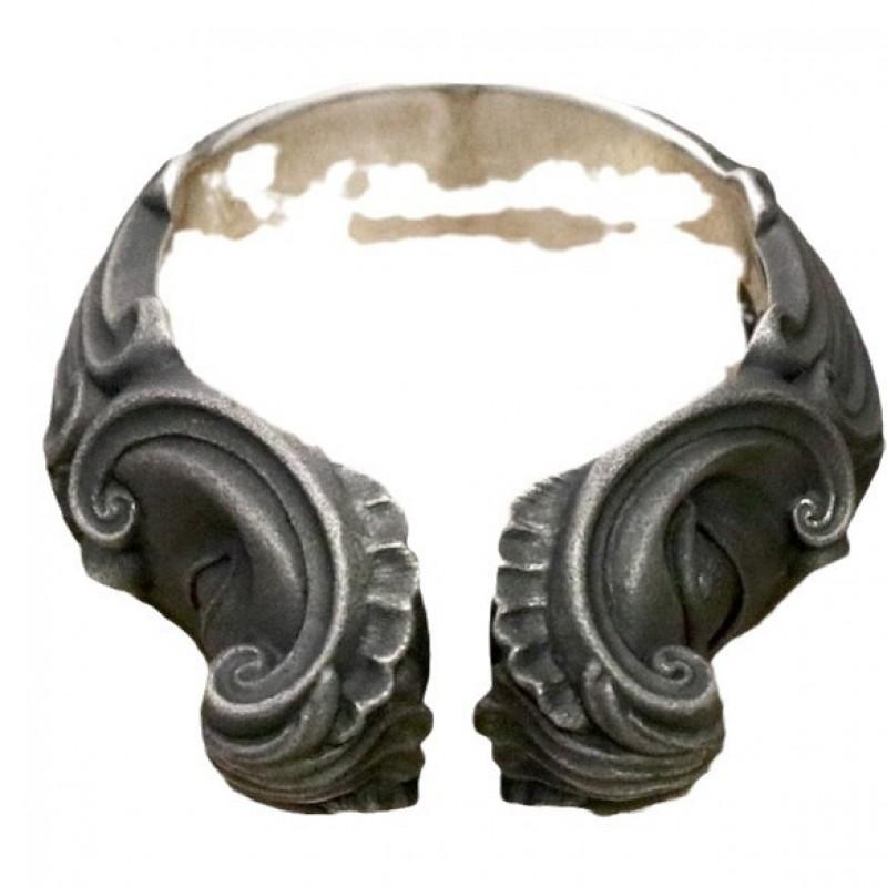 Adjustable Sterling Vintage Double-Faced Eye Carved Ring Men Women Geometric Asymmetrical Gothic Style
