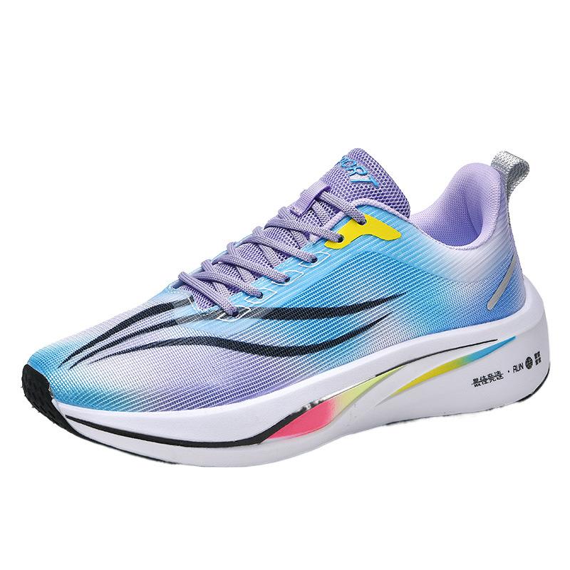 Spring and autumn new mesh breathable couple running shoes versatile fashion real explosive carbon board rebound casual sports shoes men