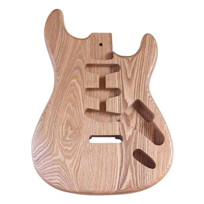 Natural Wood Triple-Single-Coil Electric Guitar Body - Poplar with Water-Curved Soundboard for DIY Modification