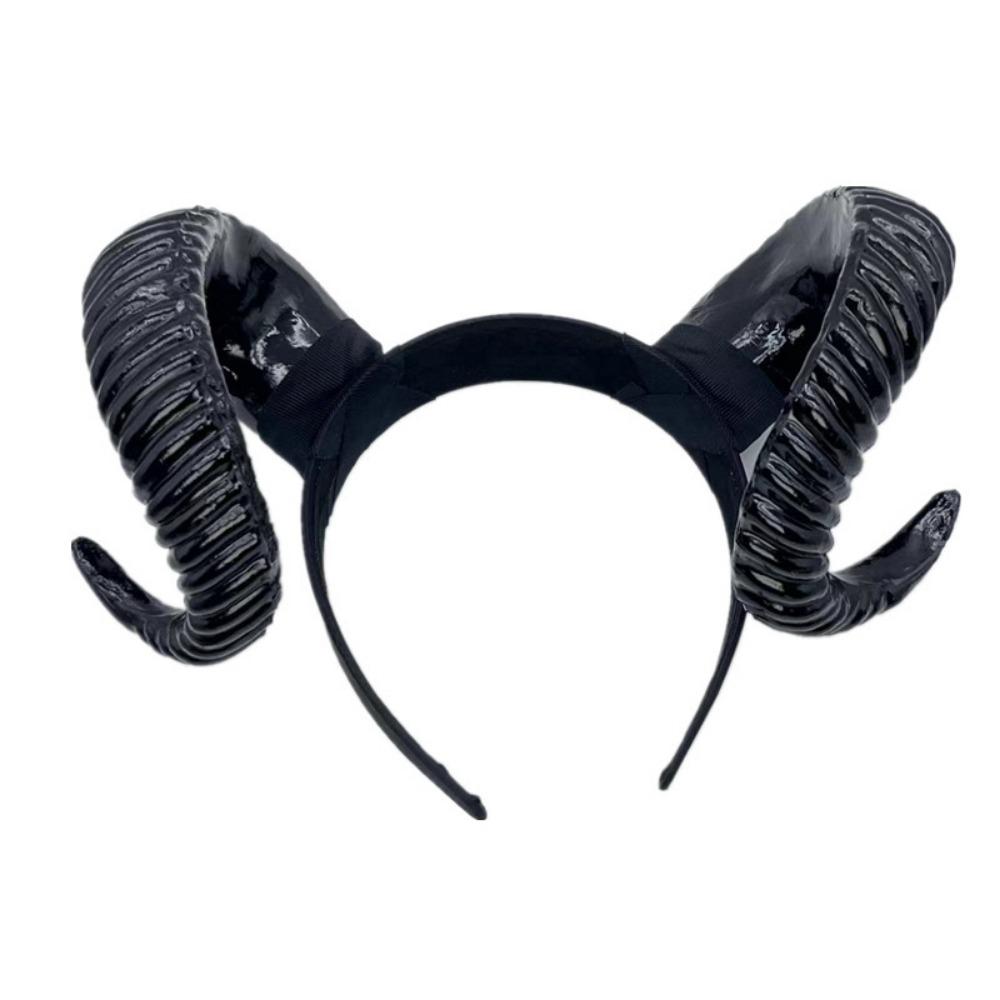 Übertriebene Simulation von Hörnern Halloween Kopfschmuck Teufelshörner Persönlichkeit Verkleidungs-Requisiten Dunkle Cosplay-Accessoires Damen P49