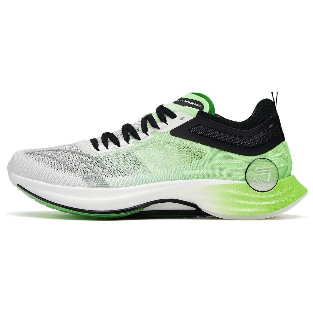 New Anta Running Collection MaX Pro Cushioned Slip Resistant Low Top Running Shoes Men's White Green Black 112325584S-2