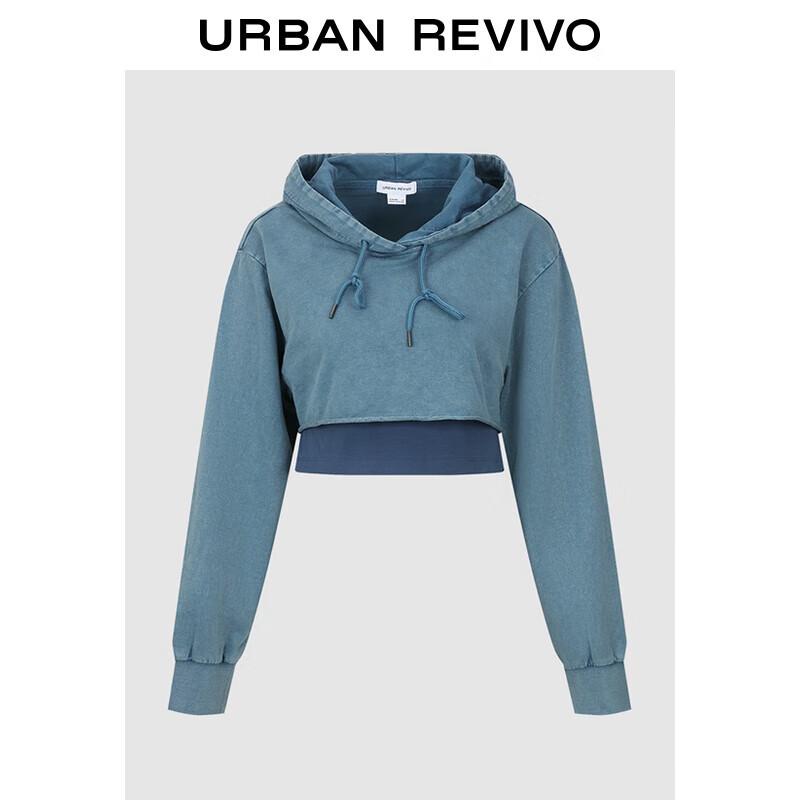 

Женский свитшот с капюшоном из искусственного двухслойного материала L