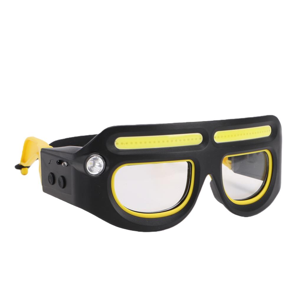 Rechargeable LED Glasses Lamp Dual Beam with Motion Sensor 5 Modes Light Up Headlamp Portable for Outdoor Running