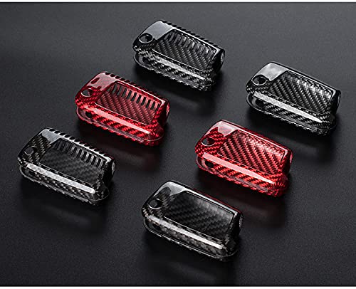 T-carbon Compatible: Volkswagen Golf 7 MK7 3-Button Car Key Case Real Carbon Smart Key Case Key Cover Key Protection Key Holder (Through Hole Typ