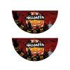 Halloween Half Circle Flags and Pumpkin Fan-Shaped Banners - Pleated Hanging Decorations for Party Background