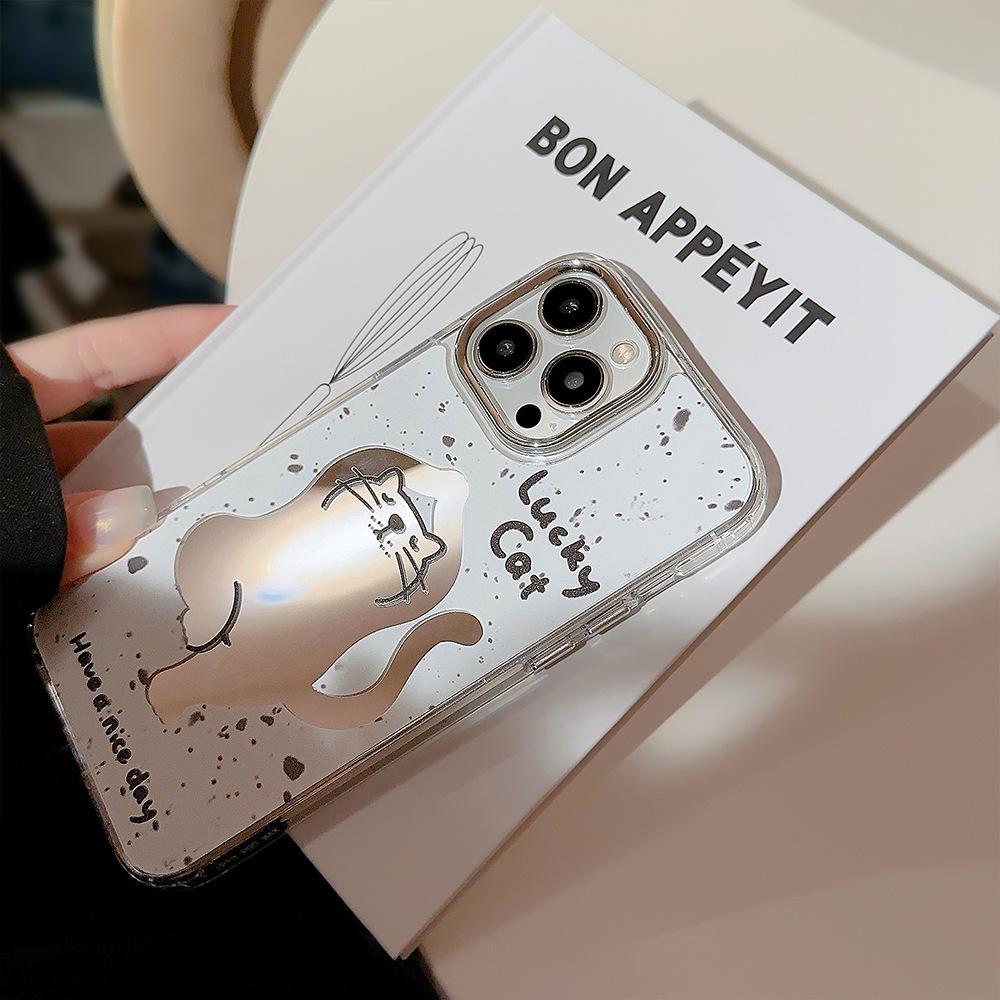 Yoga Cat IPhone 16 Suitable for 15promax Apple Phone Case 11 Funny Cartoon 13 Mirror 12