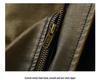 Men's Retro Cool PU Leather Bomber Jacket with Buckle Stand Collar