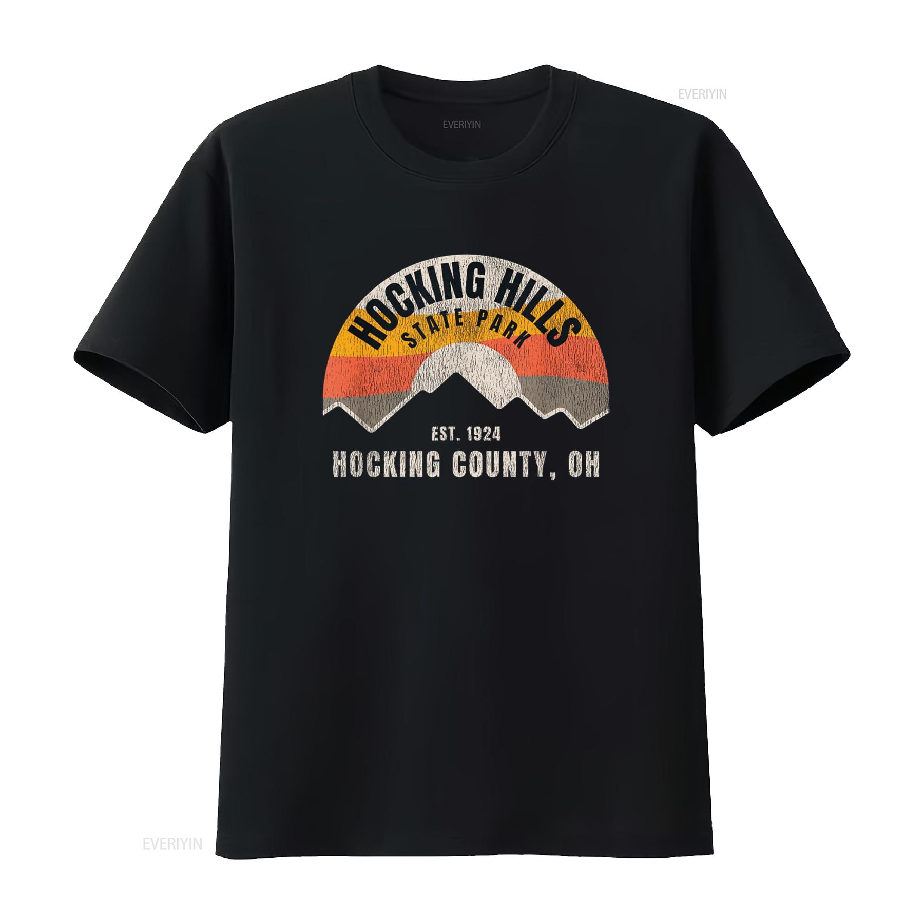 

Retro Hocking Hills State Park Souvenir T Shirt vintage Washed Versatile Stylish Soft designer clothes Slightly Stretched 4XL