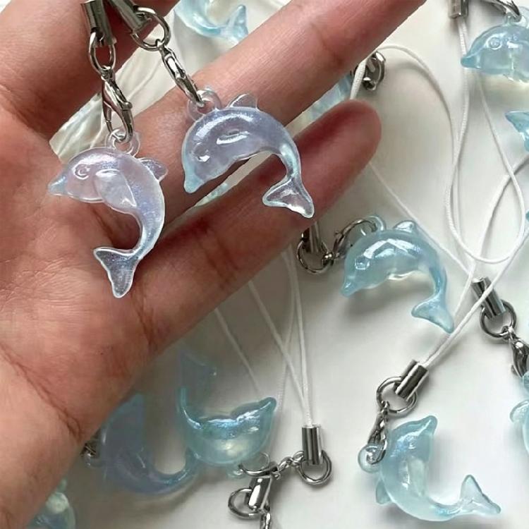Vibrant Dolphin Shaped Pendant Lovely Phone Charm Key Holder For Unique Phone Strap Or Bag Embellishment