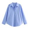 Summer Women's Western Style Cotton Loose Casual Long Sleeve Oxford Shirt for Women