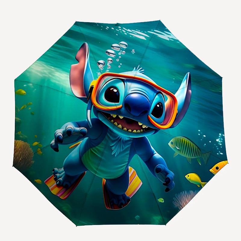 

1pc Stitch Diving Automatic Open/close, All-Season Portable Folding Umbrella, Perfect Gift for Friends yy250807008