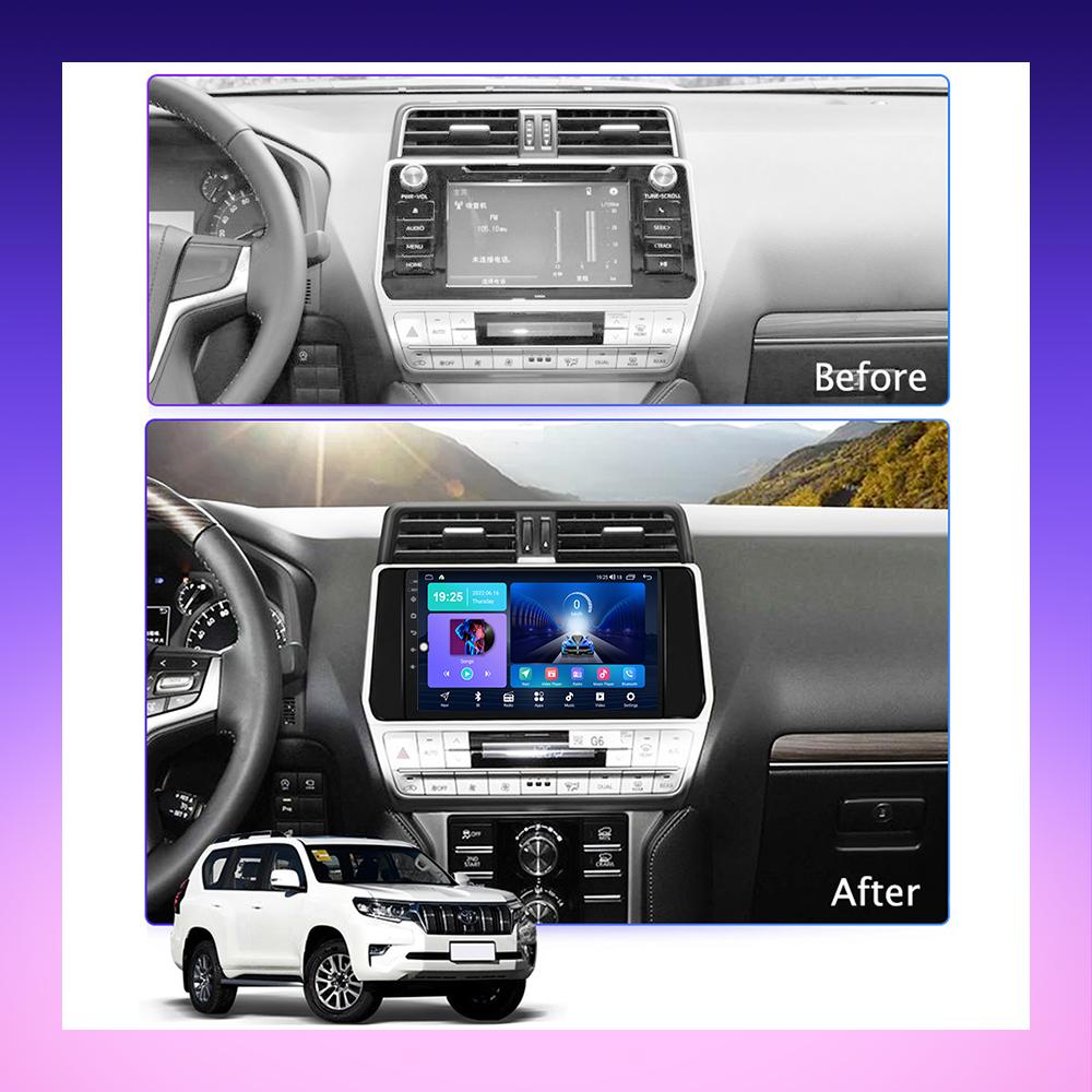 2 DIN Android Carplay Car Radio For Toyota Land Cruiser Prado 150 2017-2019 Multimedia Player Head Unit Stereo GPS Navigation BT WIFI 2+32GB