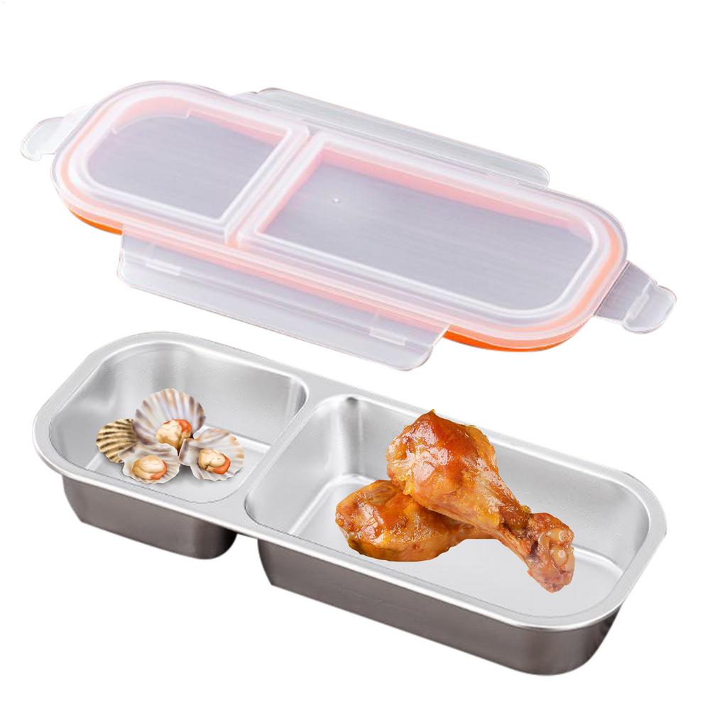 Snack Pack Containers Stackable Reusable Fruit Box With Divider Multi Compartment Leakproof Silicone Sealed Food Storage For