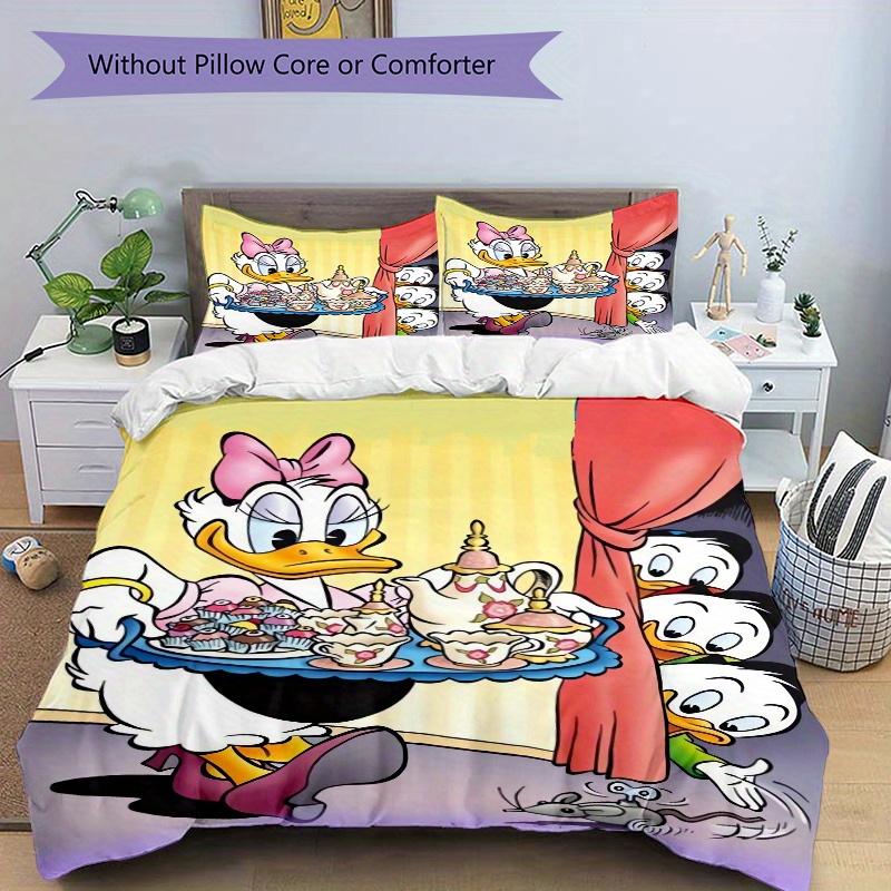 3pcs Disney Daisy Duck Bedding Set Includes Quilt Cover and Pillowcases, Suitable for All Seasons S017