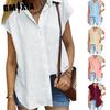 Women's Fashion Casual Solid Color Print Short Sleeve POLO Neck Blouses & Shirts