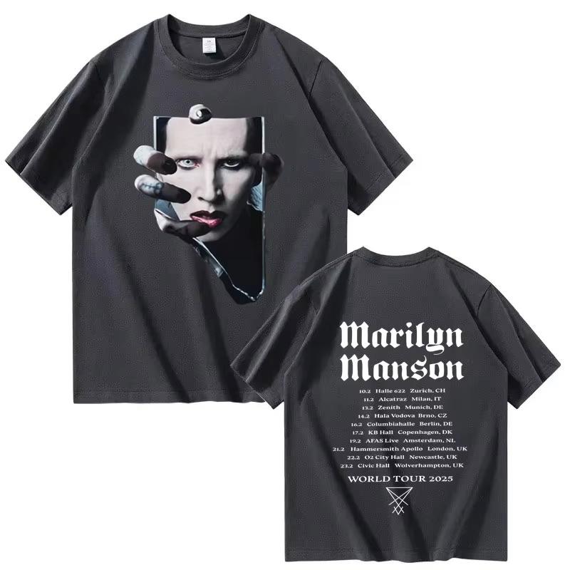 Marilyn Unisexson 2026 Touring Tshirt for Unisexs and Women Clothing Highquality Summer New Printed Pure Cotton Tshirt
