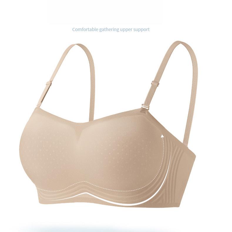 Strapless Seamless Bra for Women Breathable Ice Silk Beautiful Back Bra Anti-slip Gathering Bra Strapless Underwear Push Up Bra