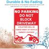 2 Pack Metal No Parking Sign, 10" x 14" Do Not Block Driveway Sign Will Be Towed Away, Made of 40 mil Rust Free Aluminum, Reflective & UV Protected