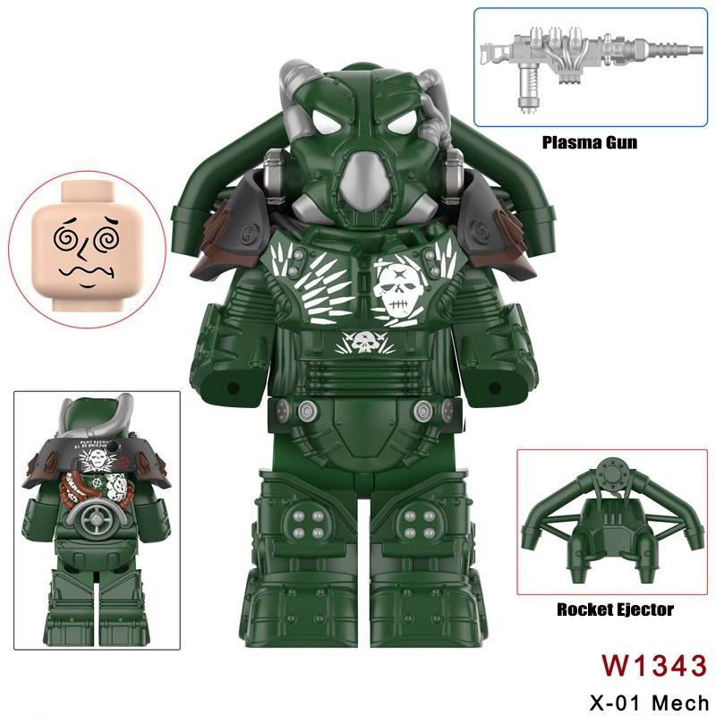 Neueste Bos Game T60 Power Rüstung Armee Offiziere Soldaten Figur Maschinengewehr Modell Bausteine Kinderspielzeug Geschenke Junge Mädchen Juguetes
