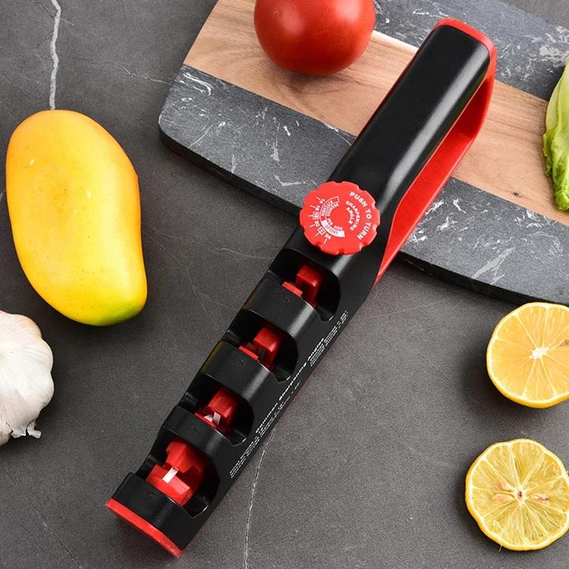 4-in-1 Kitchen Knife Sharpener with Adjustable Angles for Precision Scissors Professional Knives and Whetstone Sharpener Tools