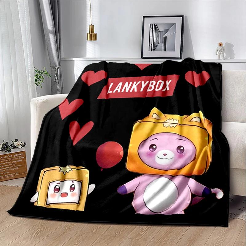 New Style Lankybox Boxy Foxy Rocky Cartoon Blanket,Soft Throw Blanket for Home Bedroom Bed Sofa Travel Picnic Cover Kid