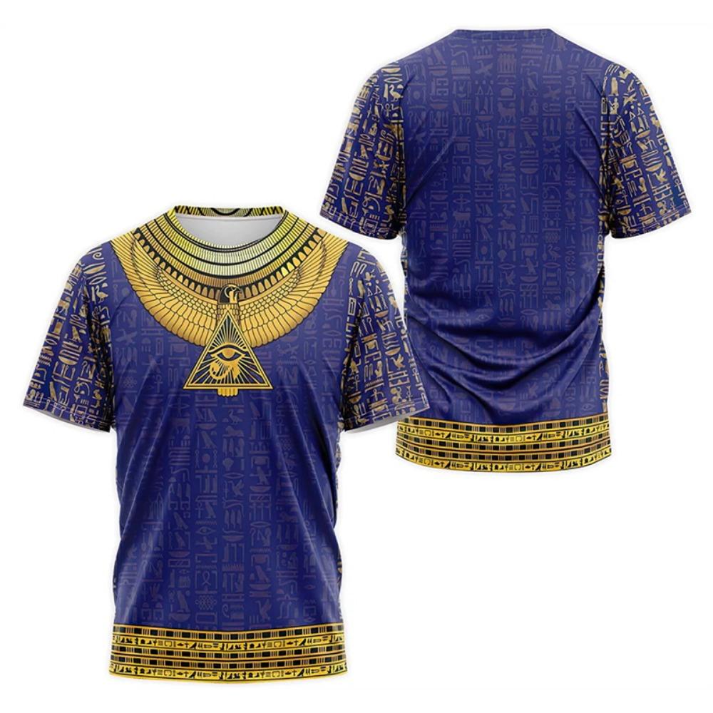 Древний Египет Фараон Анубис Узор 3D Принт Футболки Мужские Женские Футболки С Коротким Рукавом Унисекс Harajuku Y2k Футболки Топы Детская Одежда 6XL