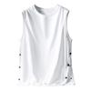 Vest Men's Sleeveless Shirt Summer Cotton Thin Fashion Brand Breasted American Basketball Sports Waistcoat Top Men's Clothing
