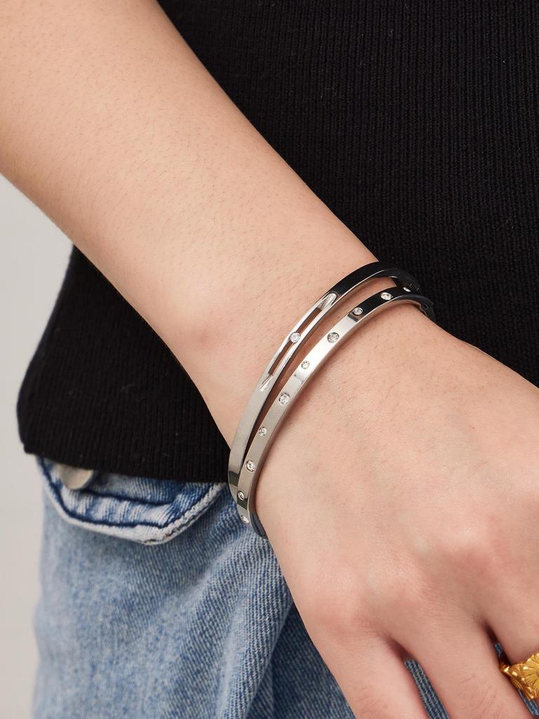 18k Gold-Plated Stainless Steel Bracelet with Micro-Inlaid Zirconium - Versatile, Luxurious & High-Quality Design