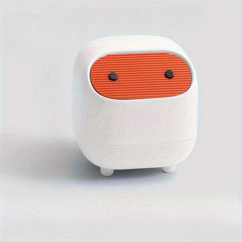 Ninja Mini Desktop Trash Can, Double Layer Press Type, Quiet Close Lid, Rectangle, Durable Plastic, Compact Household Garbage Bin with Lid