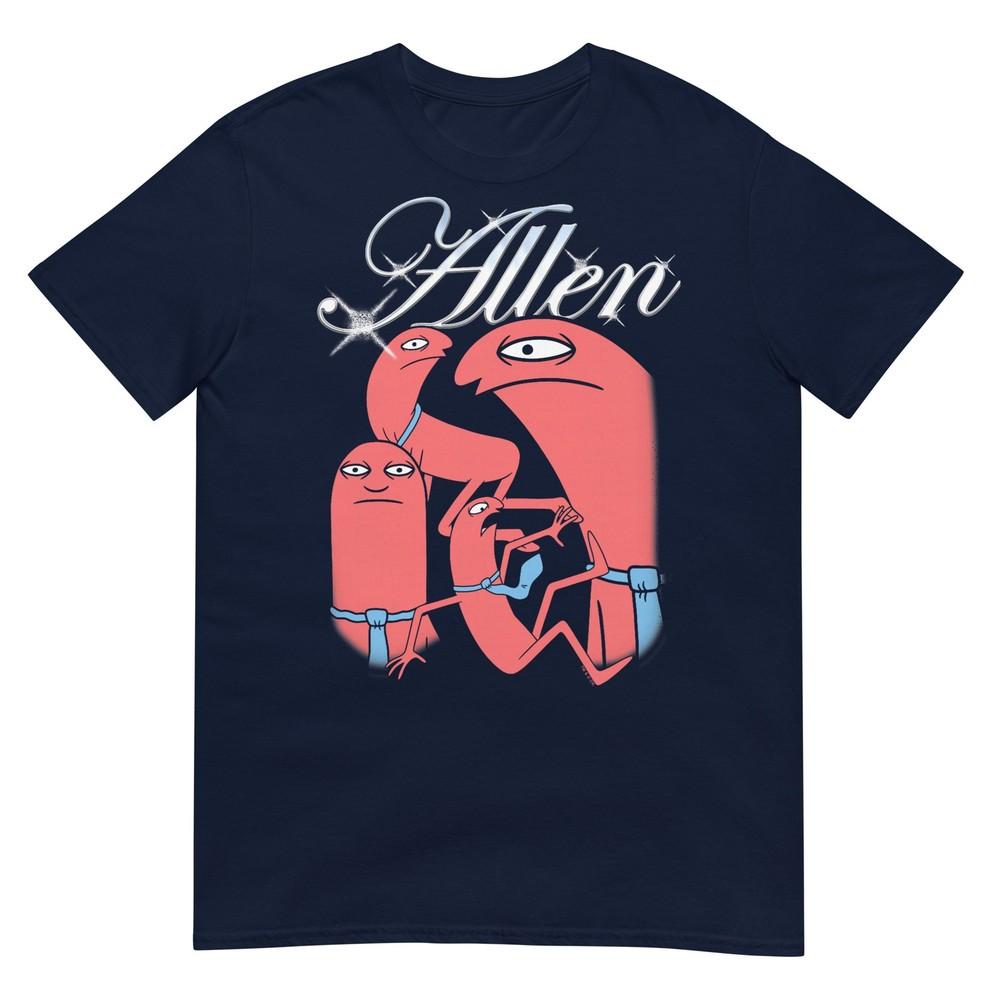 Smiling Friends Allen Collage Fancy Chrome Text Cartoon TShirt S