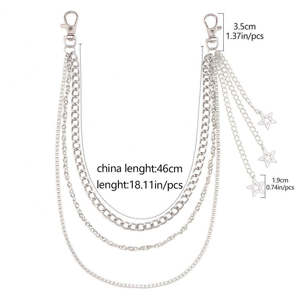 Gothic Star Waist Chain Metal Alloy Multi-layer Key Chains Fashion Jeans Chain  For Women Man