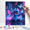 Disney Stitch Neon Cyber Style Digital Oil Painting Hand Painting Kit Diy Home Decoration
