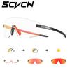 SCVCN Farbige photochrome Radsportbrille Sonnenbrille für Herren Radsport Straßen- und Mountainbike-Brille sowie für Damen Freizeit Wandern Winddicht