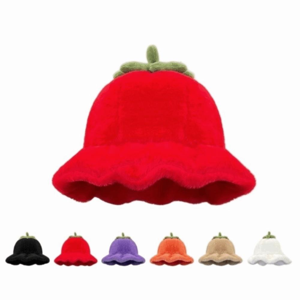 Rolled-up Winter Fisherman Hat Fluffy Beanie Hat All-match Plush Bucket Hat  Cycling