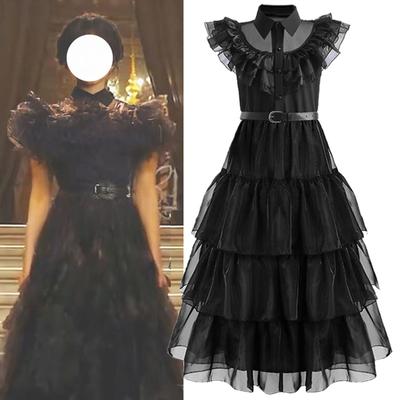 Vestidos New 2023 Costume For Girl Wednesday Addams Cosplay Clothing Princess Dress Carnival Costumes Kid Party Dress