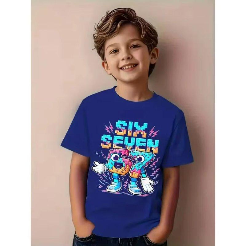 Kids Number 67 Graphic TShirt Soft Cotton Crew Neck Cute  Cool Birthday Wear for Boys  Girlsdf0054